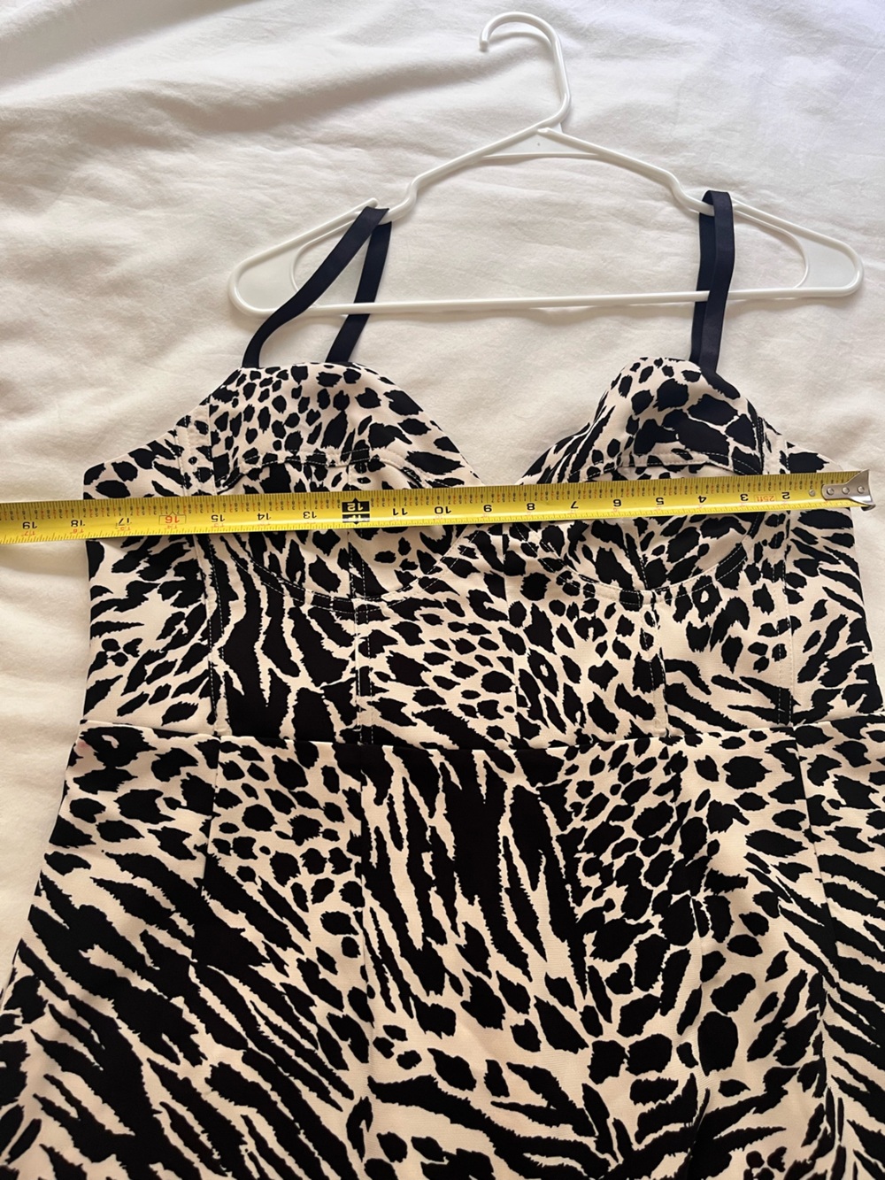 Sergio Hudson X Target Size Animal Print Bustier Midi Dress Black Ivory Large - Picture 7 of 12
